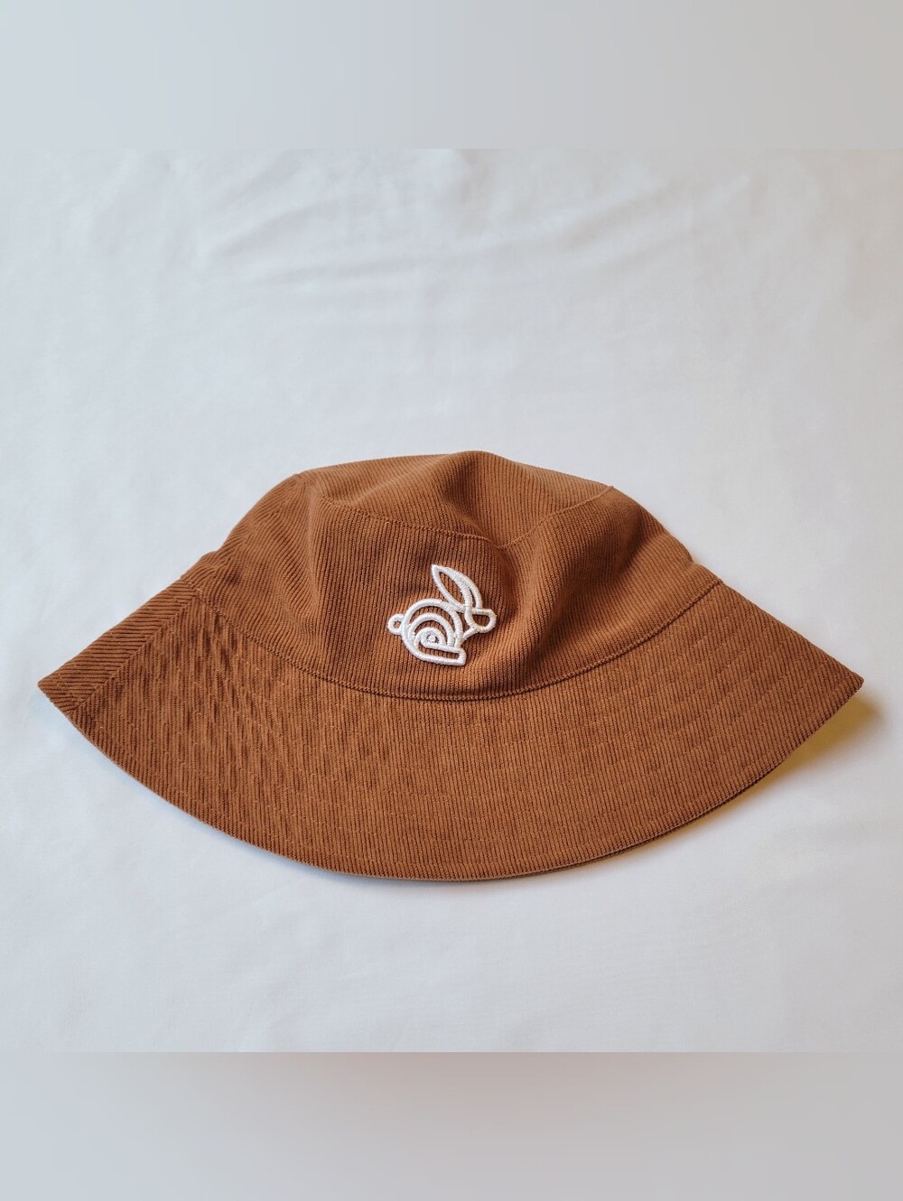 Universal Thread Burnt Orange Bucket Hat Embroidered Rabbit Corduroy One Size